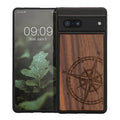 kwmobile Case Compatible with Google Pixel 7 Phone Cover TPU Cell Phone Case Compass Vintage