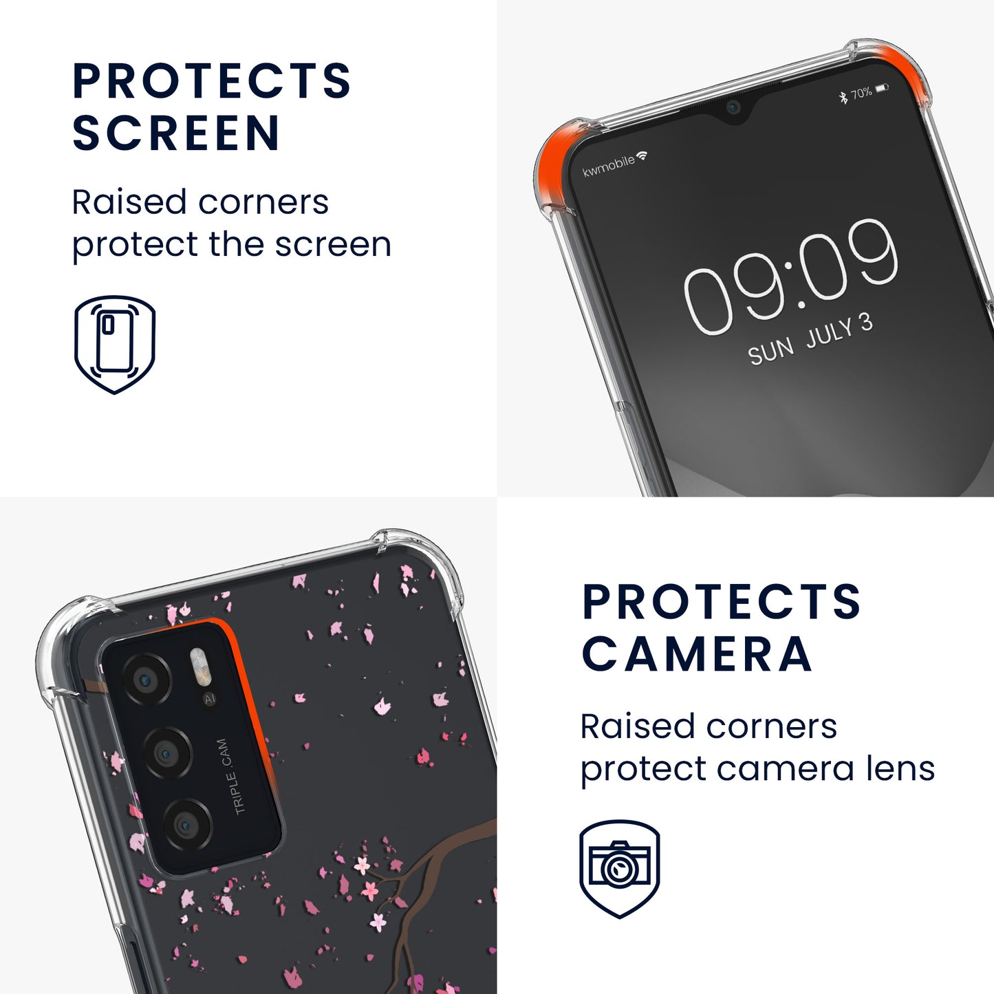 kwmobile Necklace Case Compatible with Oppo A16 / A16s / A54s Silicone Cover with Lanyard
