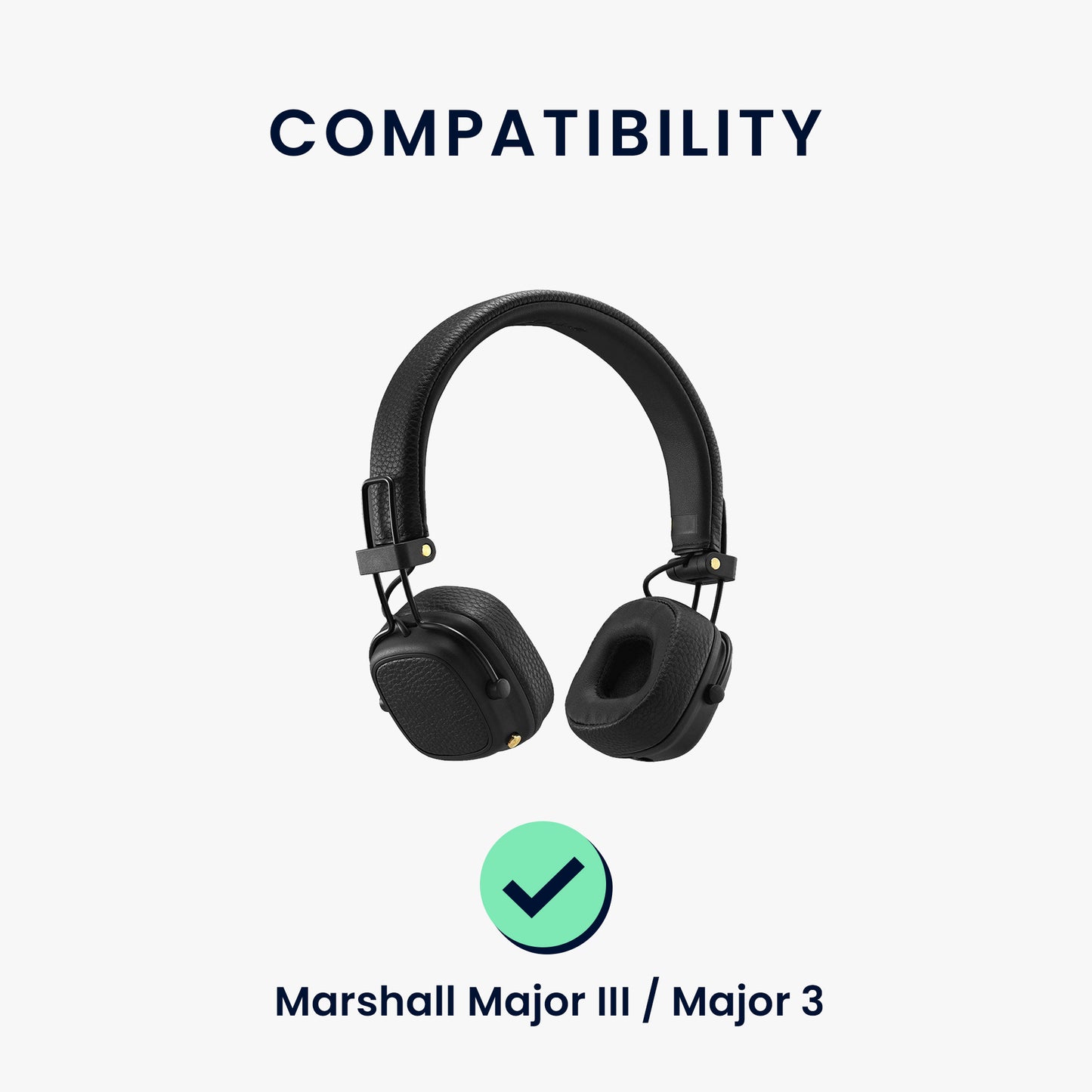 kwmobile Ear Pads for Marshall Major III / Major 3 Ear Cushions Replacement Ear Pads Headphone Spare Parts Headphone Replacement Cushions Over Ear Headphones