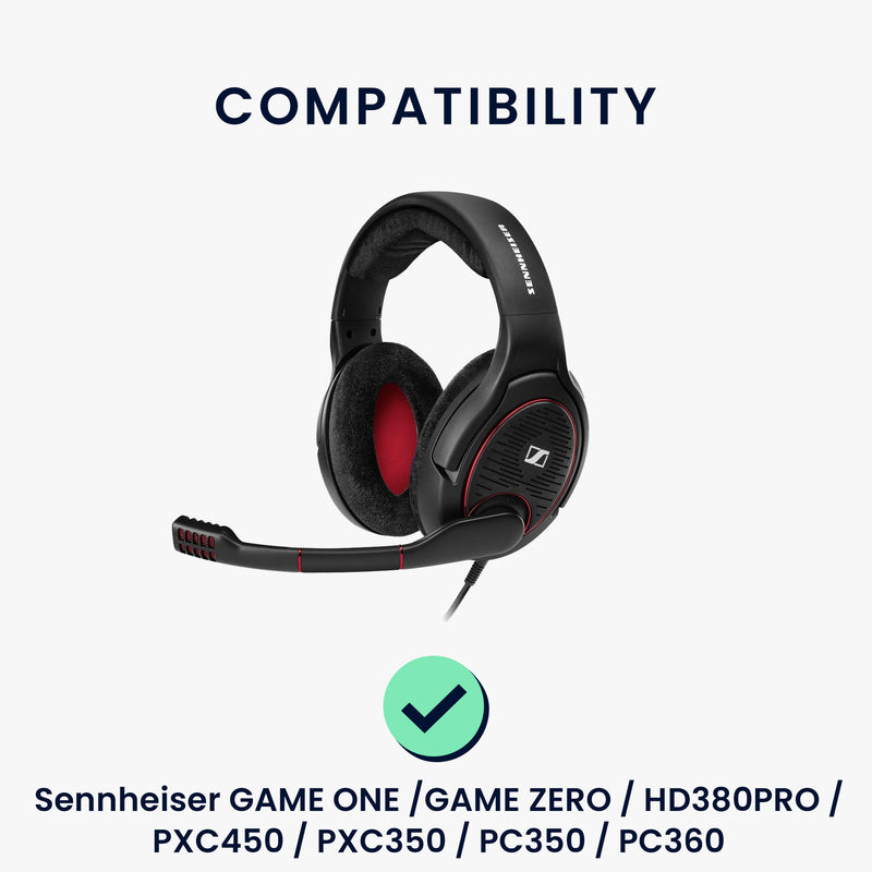 kwmobile Ear Pads for Sennheiser GAME ZERO / HD380PRO / PXC450 / PXC350 / PC350 / PC360 Earpad Replacements Headphone Spare Parts Replacement Ear Cushions for Over-Ear Headphones