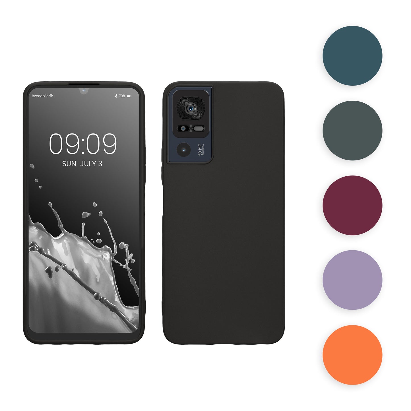 kwmobile Hülle kompatibel mit TCL 40 SE Hülle - weiches TPU Silikon Case - Cover geeignet für kabelloses Laden - Fruity Orange Fruity Orange  