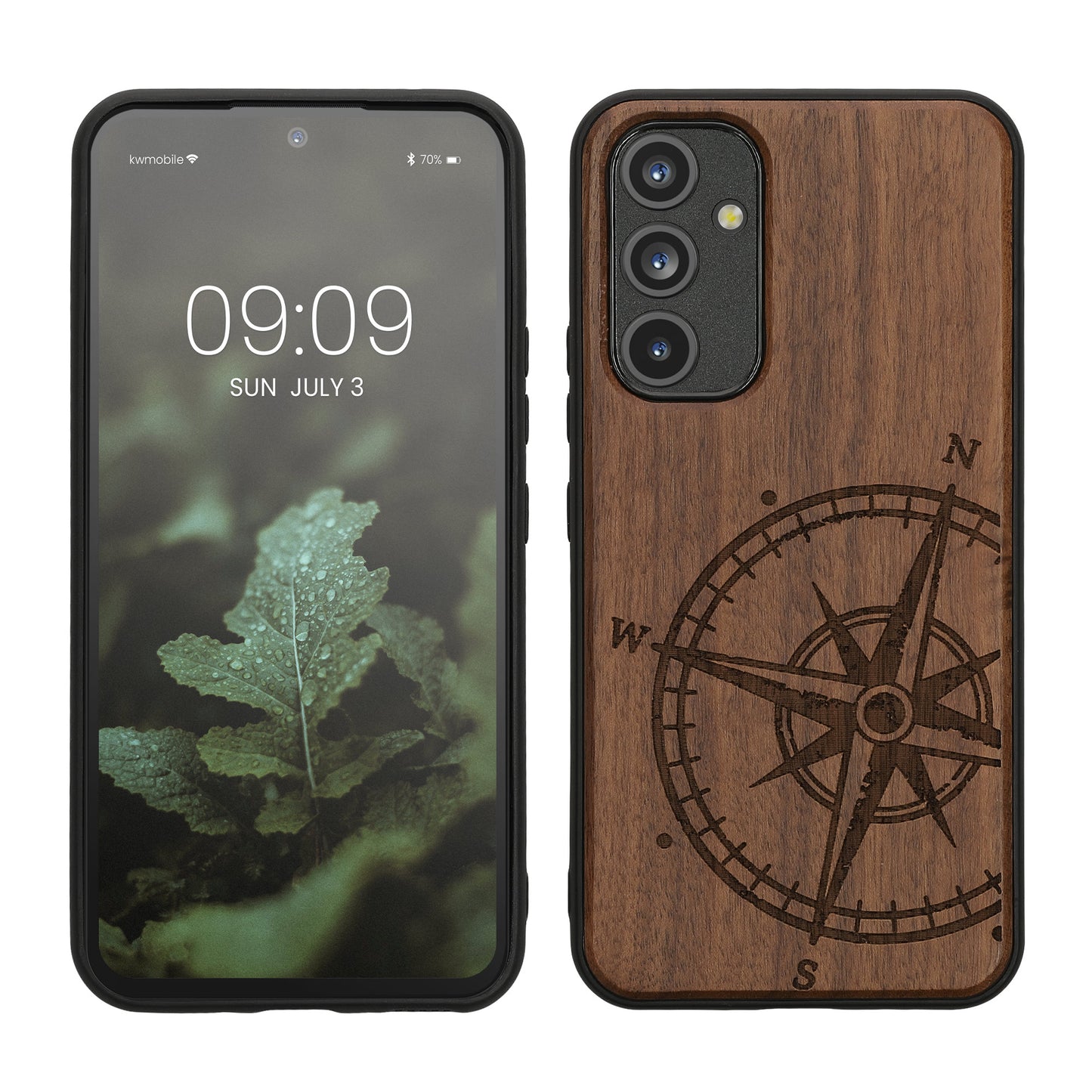 kwmobile Case Compatible with Samsung Galaxy A54 5G Phone Cover TPU Phone Case Compass Vintage