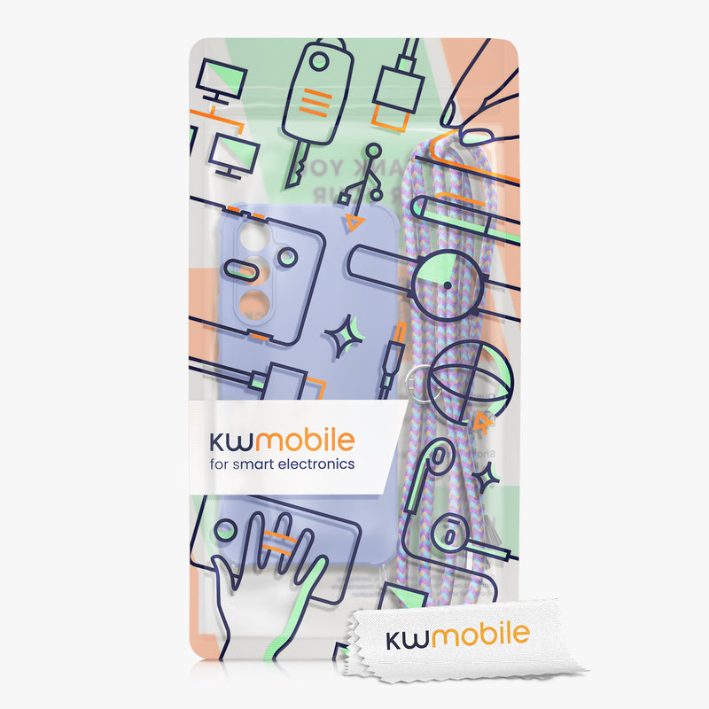 kwmobile Necklace Case Compatible with Samsung Galaxy A54 5G Cover with Lanyard Silicone Protective Case