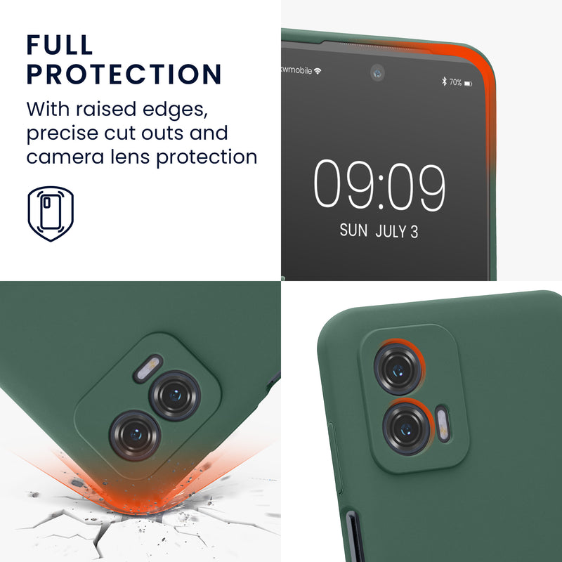 Rubberized Silicone Case with Camera Protection for Motorola Moto G73 5G in Petrol