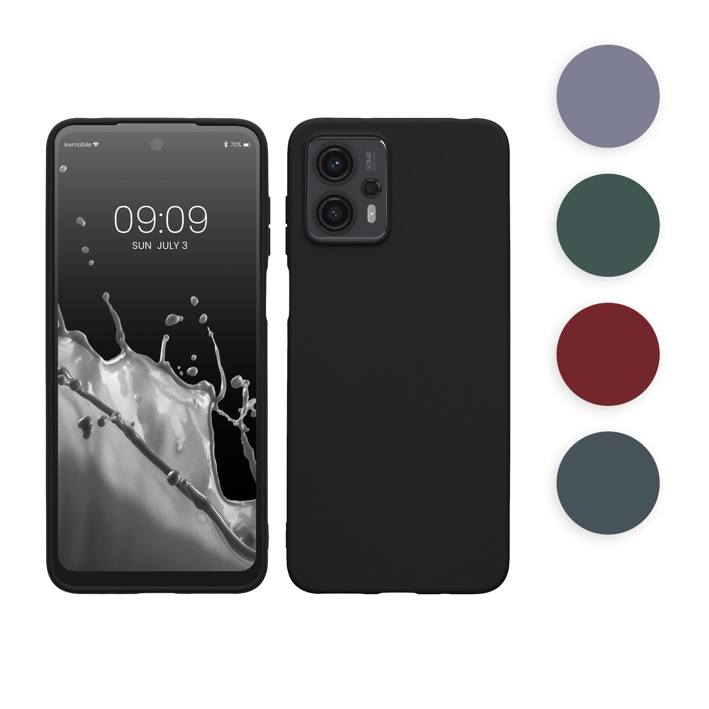 kwmobile Hülle kompatibel mit Motorola Moto G23 / Moto G13 Hülle - weiches TPU Silikon Case - Cover geeignet für kabelloses Laden - Lavendelgrau Lavendelgrau  