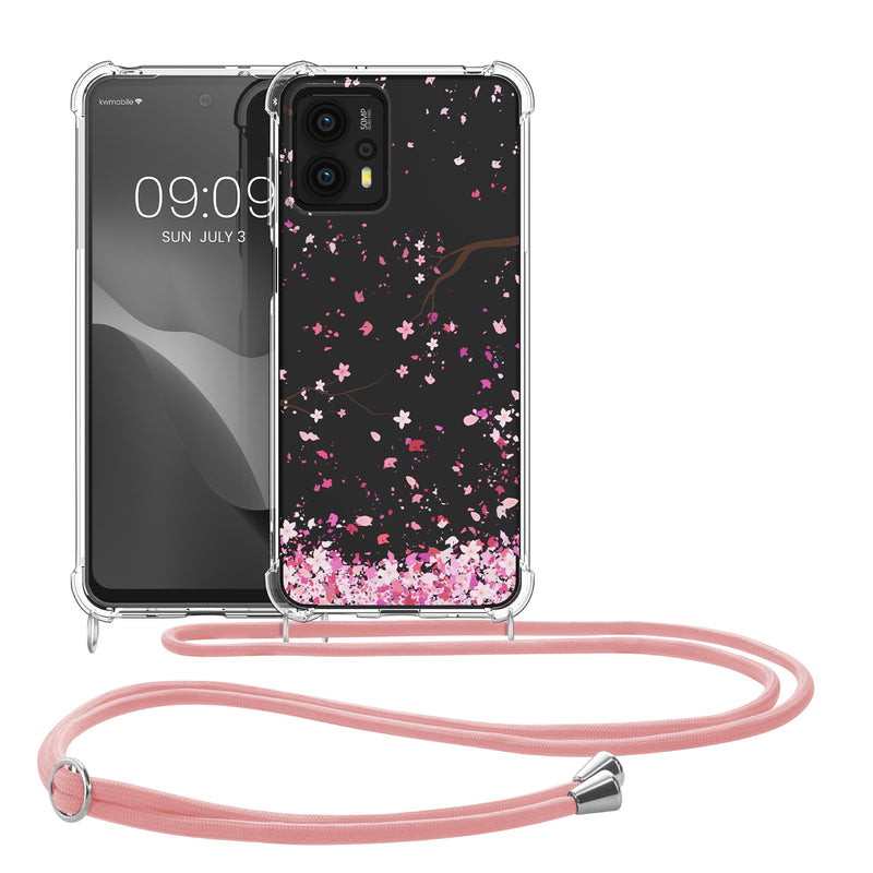 kwmobile Necklace Case compatible with Motorola Moto G23 / Moto G13 Silicone Cover with Lanyard