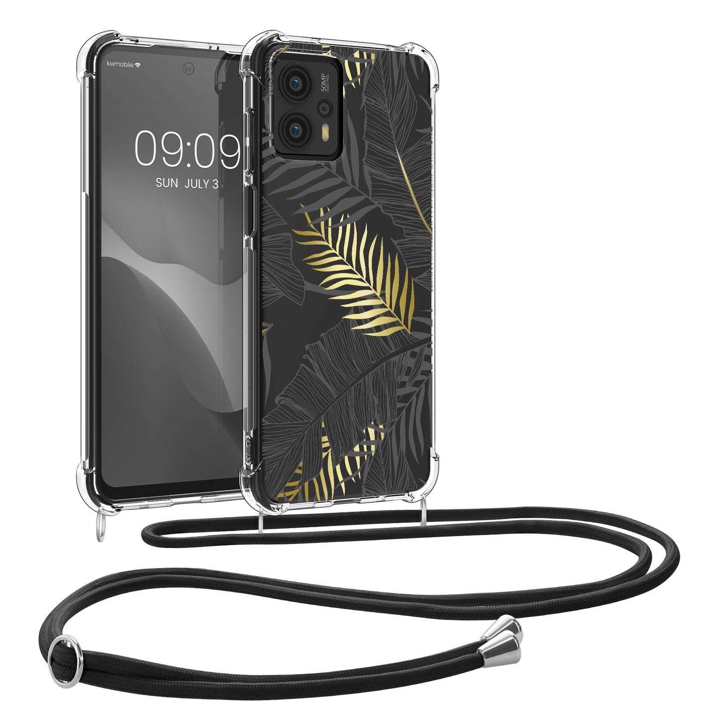 kwmobile Necklace Case compatible with Motorola Moto G23 / Moto G13 Silicone Cover with Lanyard