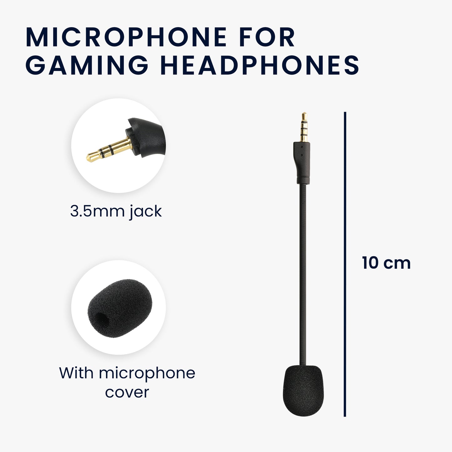 kwmobile Replacement Headphone Microphone compatible with Steelseries Arctis 1 Headset - Gaming Headphone Mic with 3.5mm Jack Plug