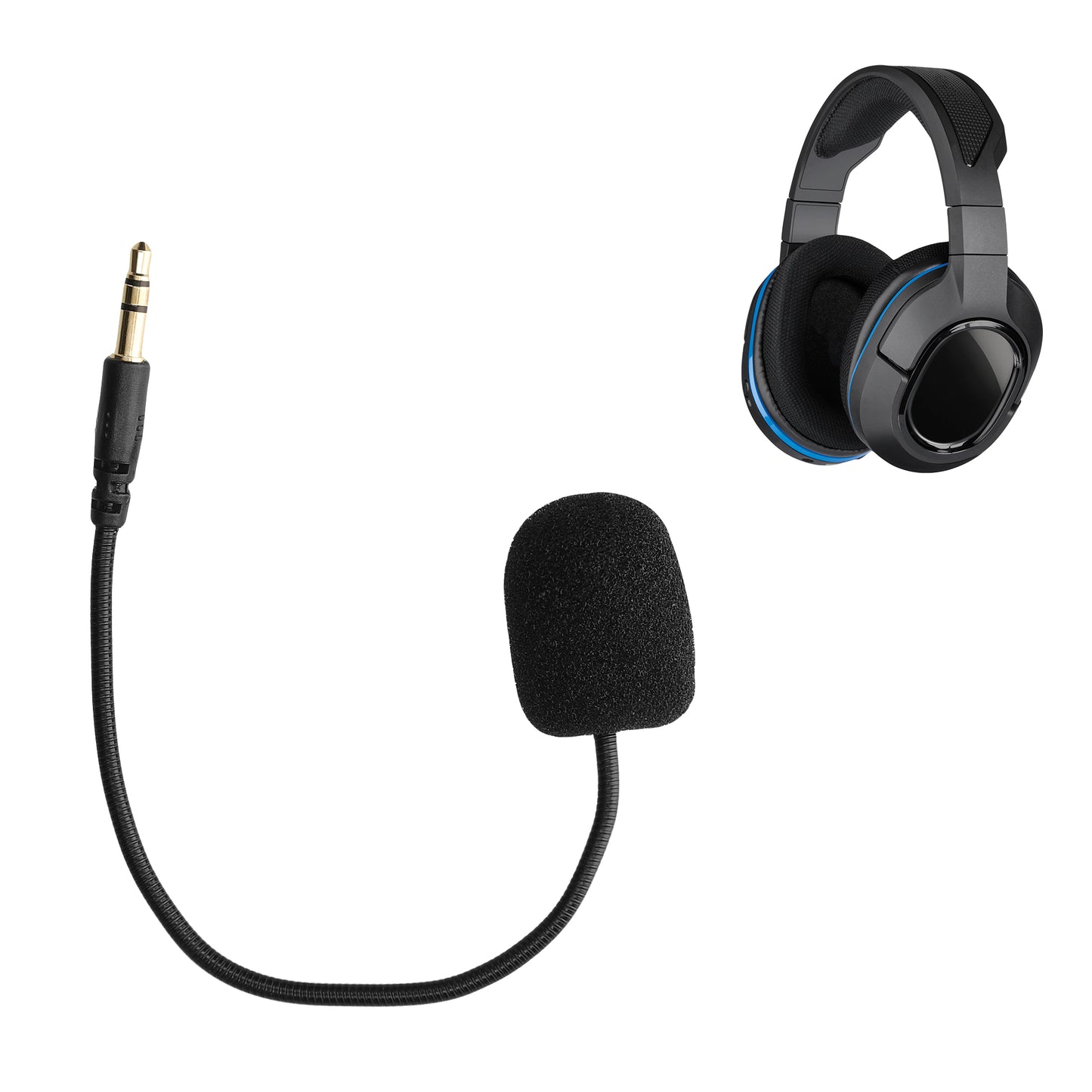 kwmobile Replacement Headphone Microphone compatible with Turtle Beach Stealth 400 / 420x / 450 / 520 / Recon 50x / 50p / 60p Headset - Gaming Headphones Microphone with 3.5mm Jack Plug