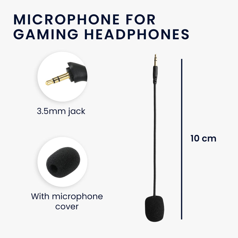 kwmobile Replacement Headphone Microphone compatible with Turtle Beach Stealth 400 / 420x / 450 / 520 / Recon 50x / 50p / 60p Headset - Gaming Headphones Microphone with 3.5mm Jack Plug