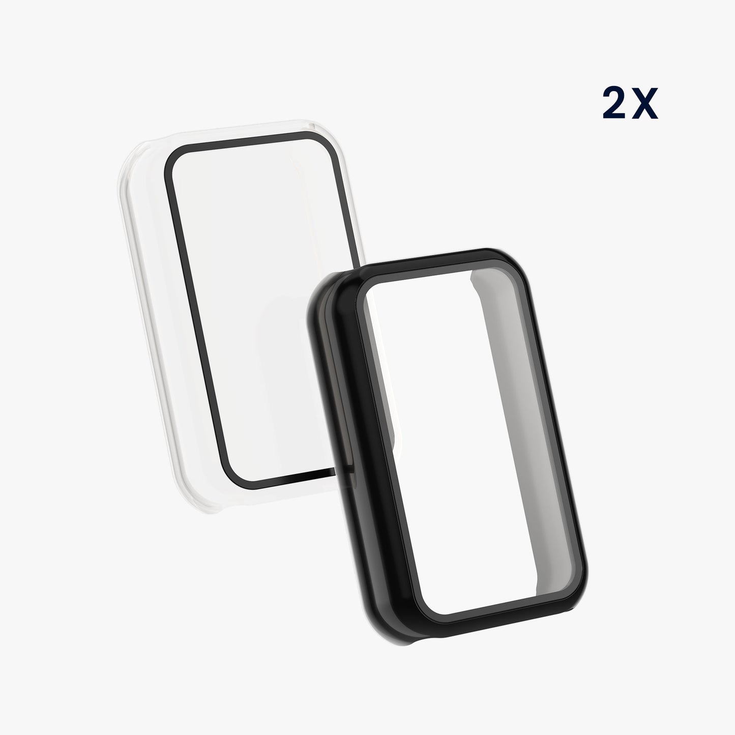 kwmobile Glass Case for Huami Amazfit Band 7 Protective Case Fullbody Fitness Tracker Cover Set