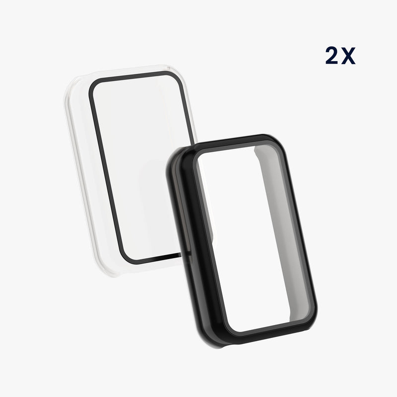 kwmobile Glass Case for Huami Amazfit Band 7 Protective Case Fullbody Fitness Tracker Cover Set