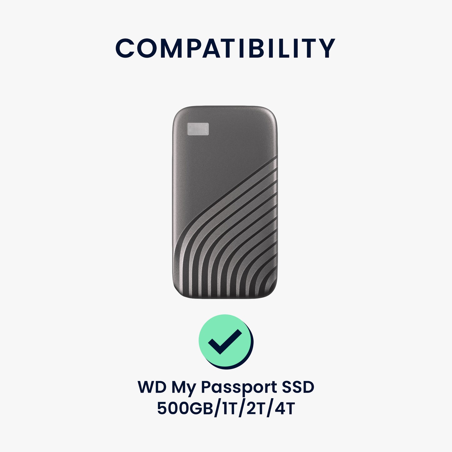 kwmobile Case compatible with WD My Passport SSD 500GB / 1T / 2T / 4T Hard Drive Protective Case for Portable SSD