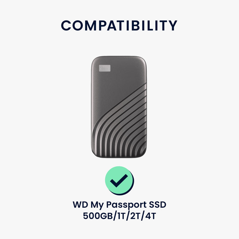 kwmobile Case compatible with WD My Passport SSD 500GB / 1T / 2T / 4T Hard Drive Protective Case for Portable SSD