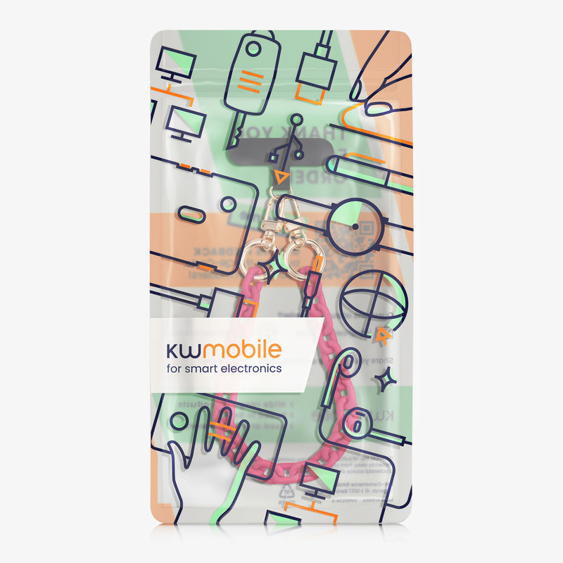 kwmobile Universal Phone Lanyard - Phone Strap for Hanging with Universal Holder - 35 x 1.4 cm
