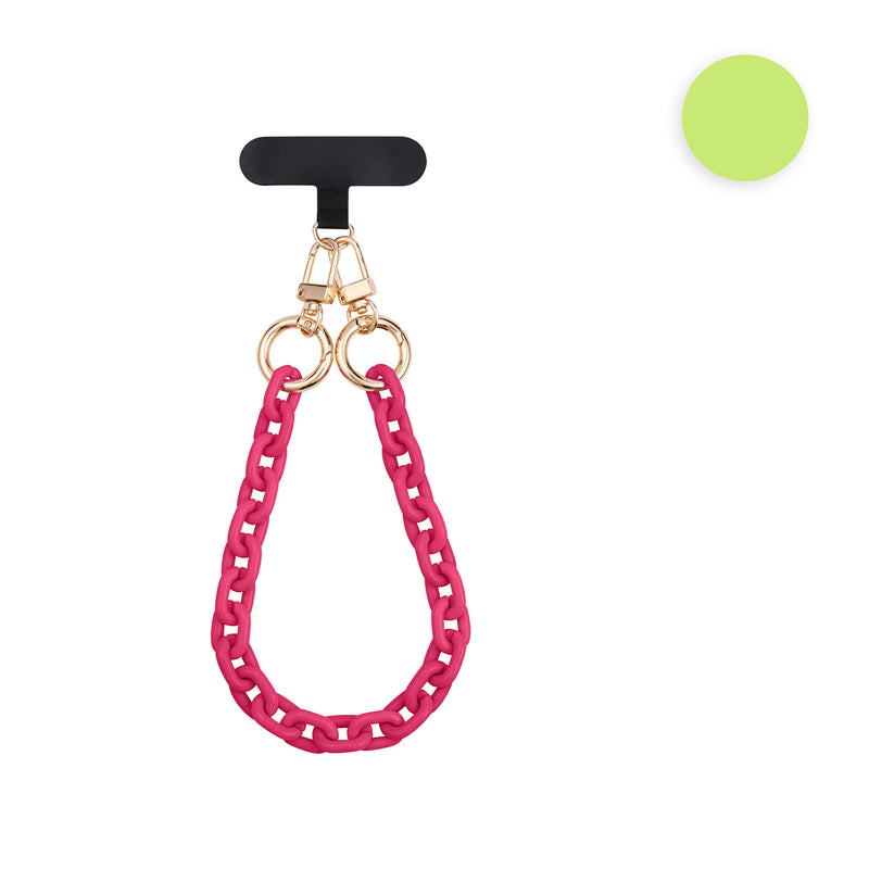 kwmobile Universelle Handykette aus Kunststoff - Handyband zum umhängen mit Universalhalterung - Handy Umhängeband in verschiedenen Farben - 35 x 1,4 cm Pink  