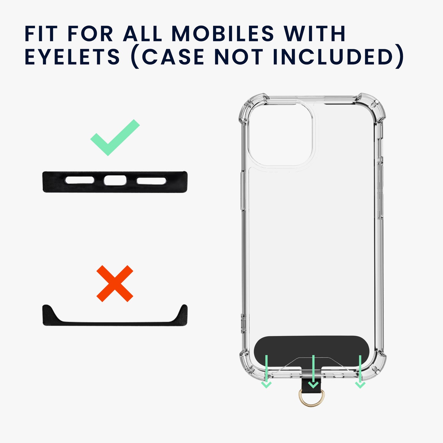 kwmobile Universal Phone Lanyard - Phone Strap for Hanging with Universal Holder - 35 x 1.4 cm