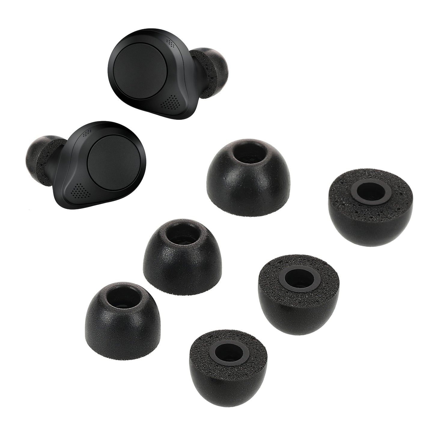 kwmobile Replacement In-Ear Earphones compatible with Jabra Elite 85t - Cushions Eartips In-Ear Earbuds