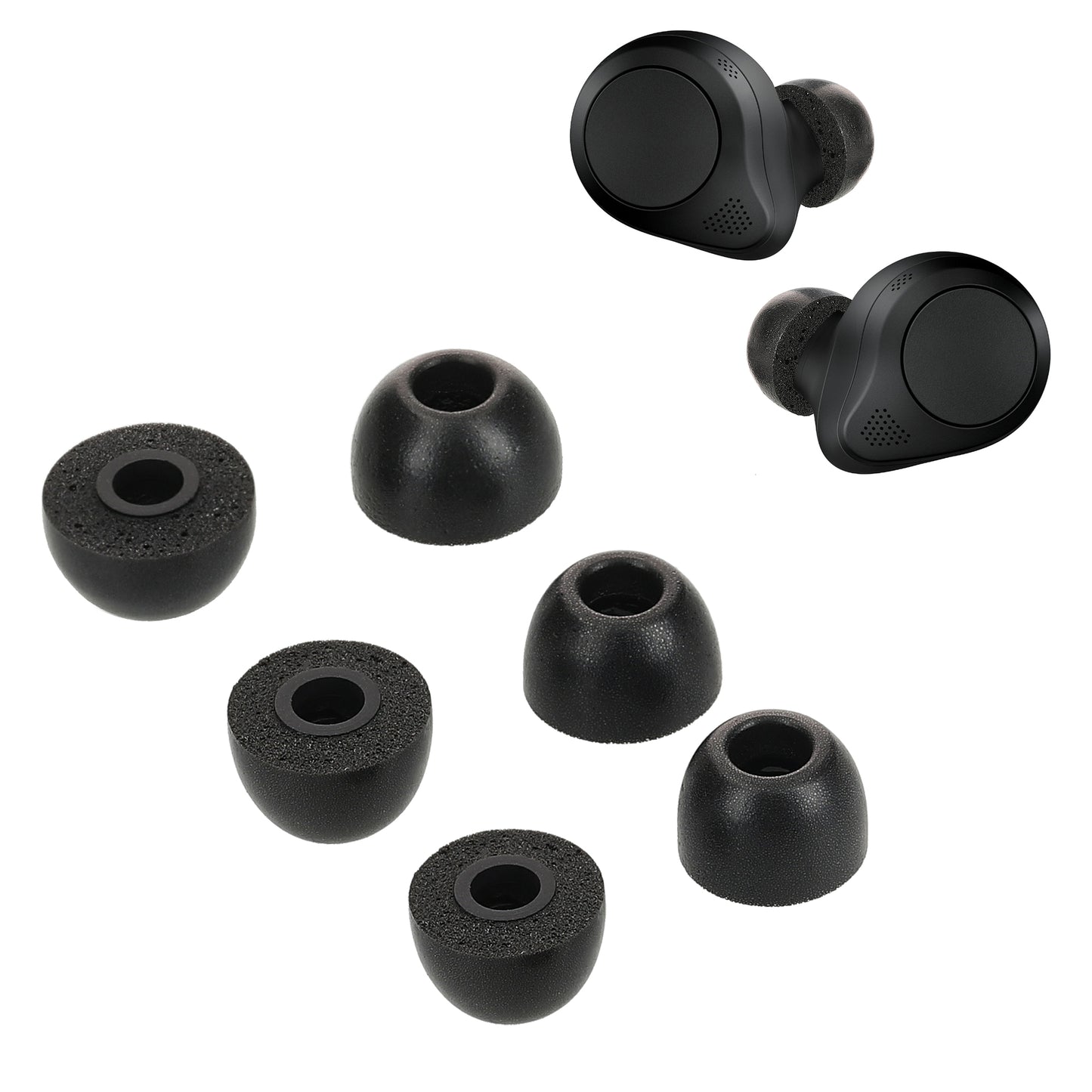 kwmobile Replacement In-Ear Earphones compatible with Jabra Elite 85t - Cushions Eartips In-Ear Earbuds