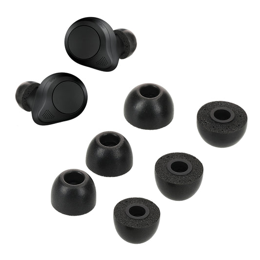 kwmobile 6x Ersatz In Ear Kopfhörer kompatibel mit Jabra Elite 85t - 3 Größen - Polster Ohrstöpsel In-Ear Ohrhörer - Schwarz Schwarz  