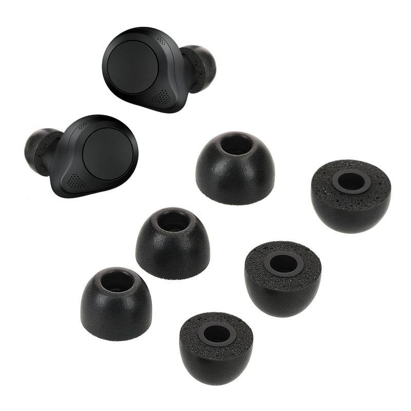 kwmobile 6x Ersatz In Ear Kopfhörer kompatibel mit Jabra Elite 85t - 3 Größen - Polster Ohrstöpsel In-Ear Ohrhörer - Schwarz Schwarz  