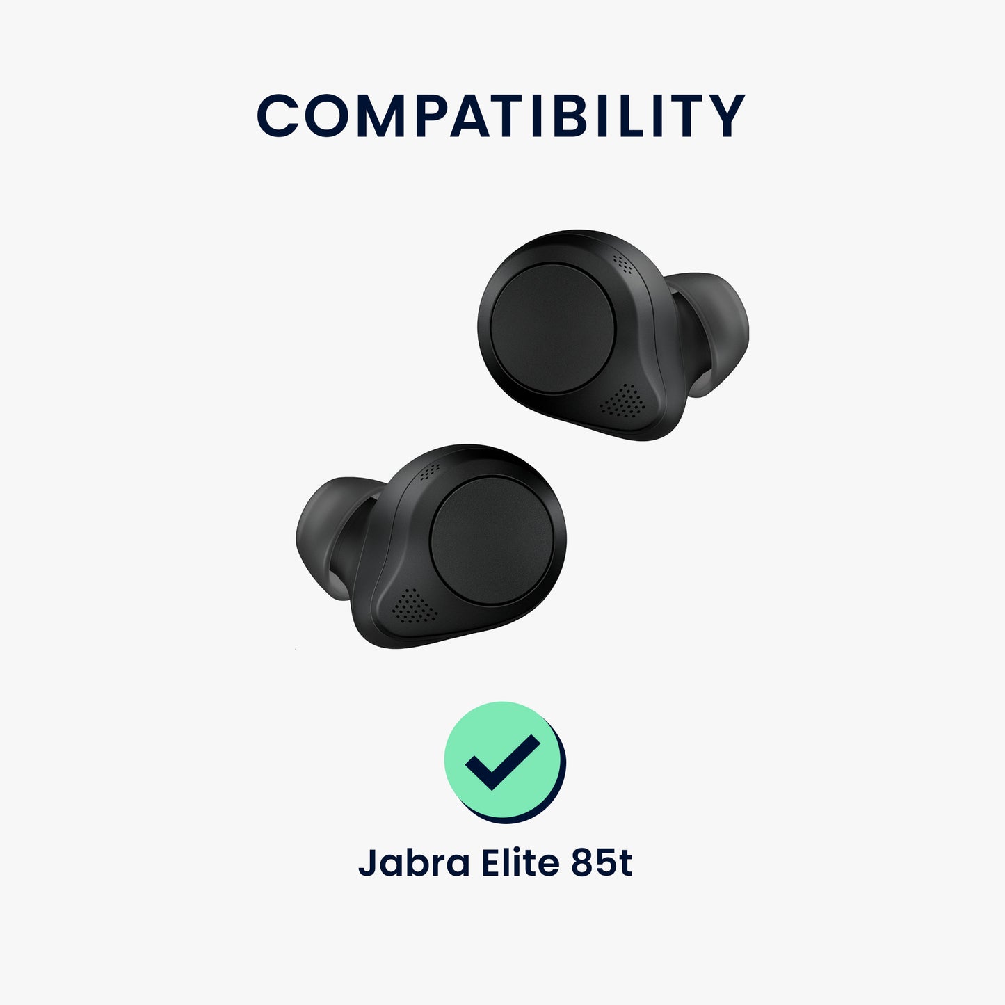 kwmobile Replacement In-Ear Earphones compatible with Jabra Elite 85t - Cushions Eartips In-Ear Earbuds