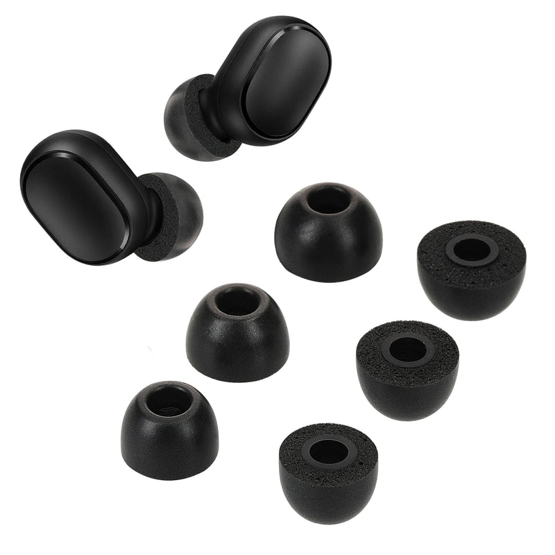 kwmobile 6x Ersatz In Ear Kopfhörer kompatibel mit Xiaomi Airdots 2 - 3 Größen - Polster Ohrstöpsel In-Ear Ohrhörer - Schwarz Schwarz  