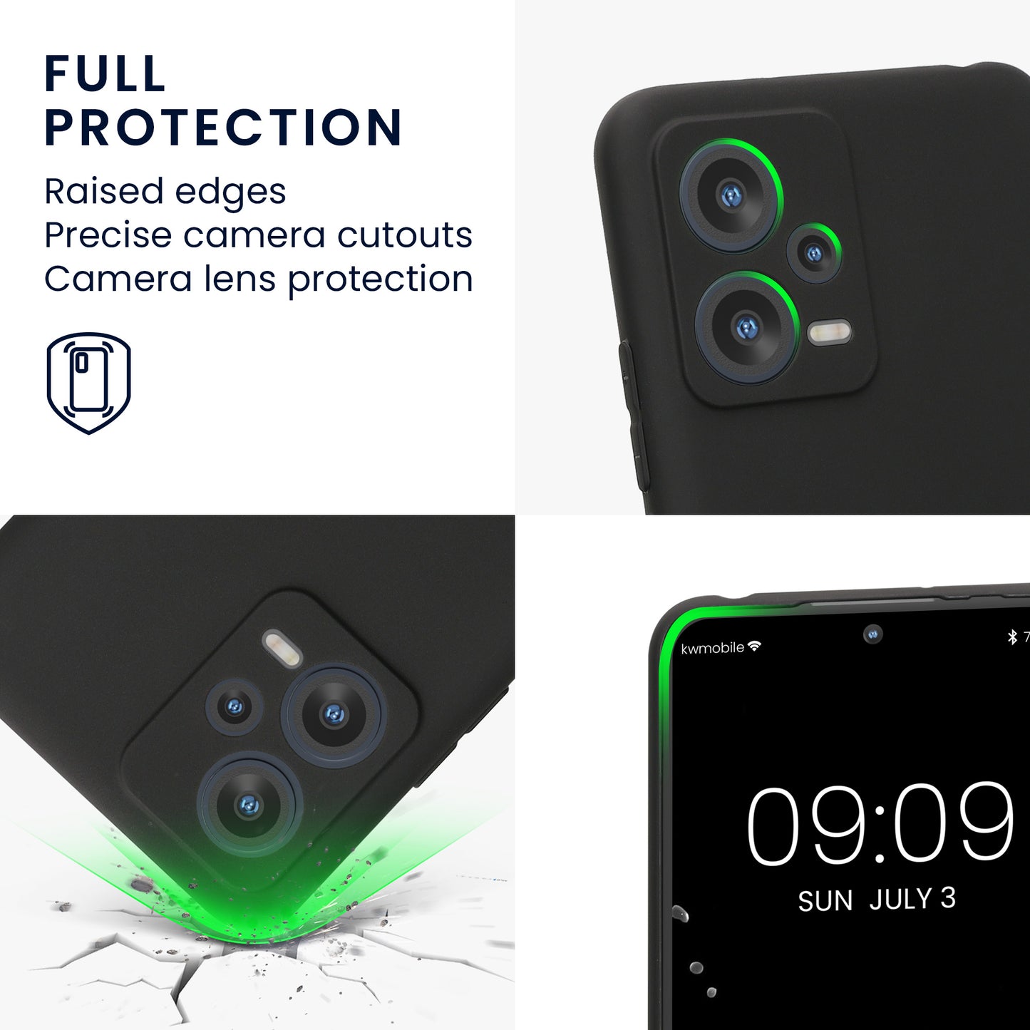 kwmobile Phone Case for Xiaomi Redmi Note 12 5G / POCO X5 5G - Soft Silicone Phone Case - Protective Cover