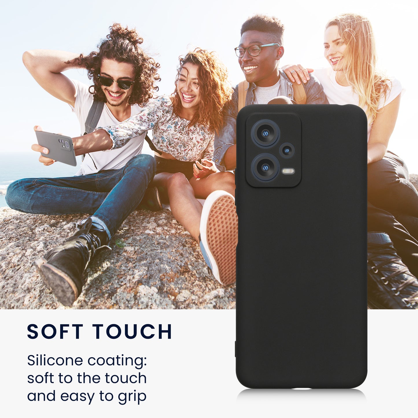 kwmobile Phone Case for Xiaomi Redmi Note 12 5G / POCO X5 5G - Soft Silicone Phone Case - Protective Cover