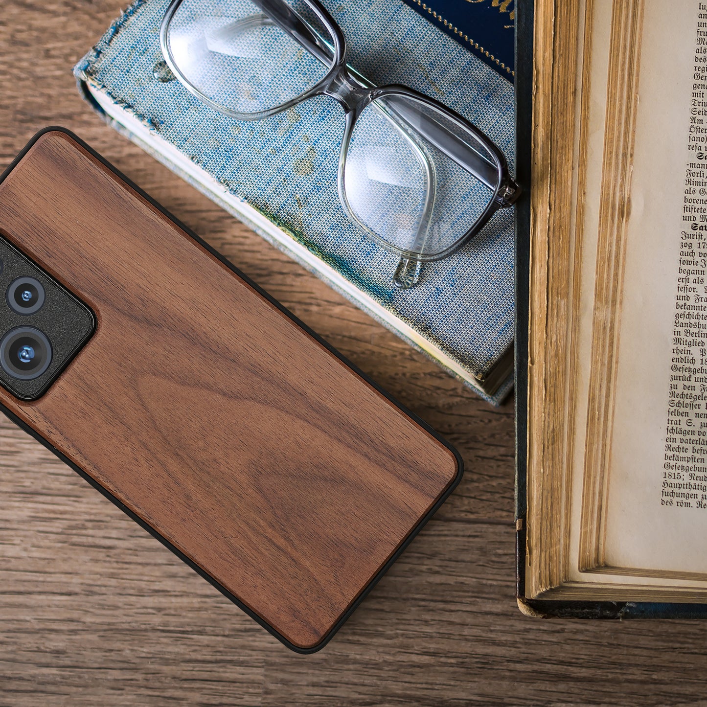Wooden Case with TPU Bumper for Xiaomi Poco X5 Pro 5G Walnut Wood