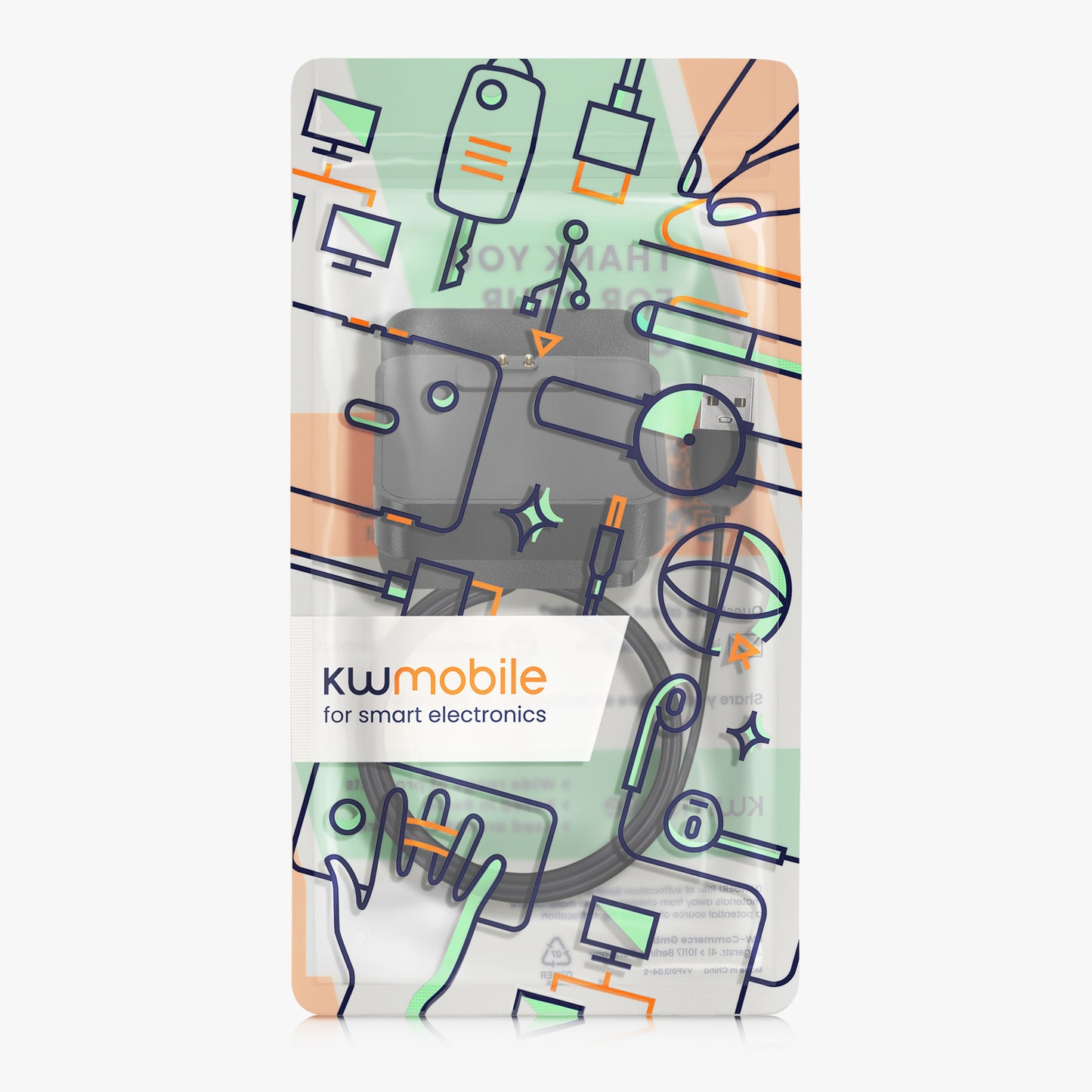 kwmobile USB Charger compatible with Xiaomi Redmi Band 2 USB Cable Charger Stand Smart Watch Charging Station Docking Station Charging Cable with Stand Function