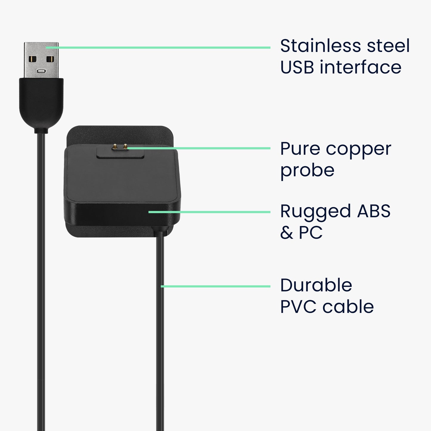 kwmobile USB Charger compatible with Xiaomi Redmi Band 2 USB Cable Charger Stand Smart Watch Charging Station Docking Station Charging Cable with Stand Function