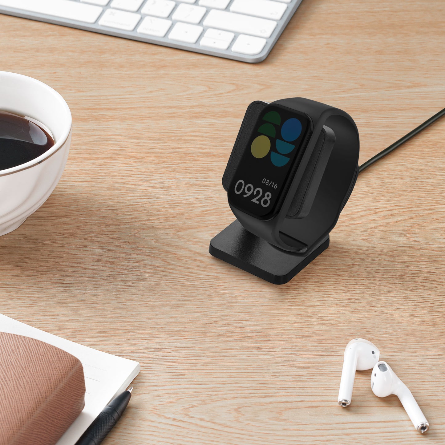 kwmobile USB Charger compatible with Xiaomi Redmi Band 2 USB Cable Charger Stand Smart Watch Charging Station Docking Station Charging Cable with Stand Function