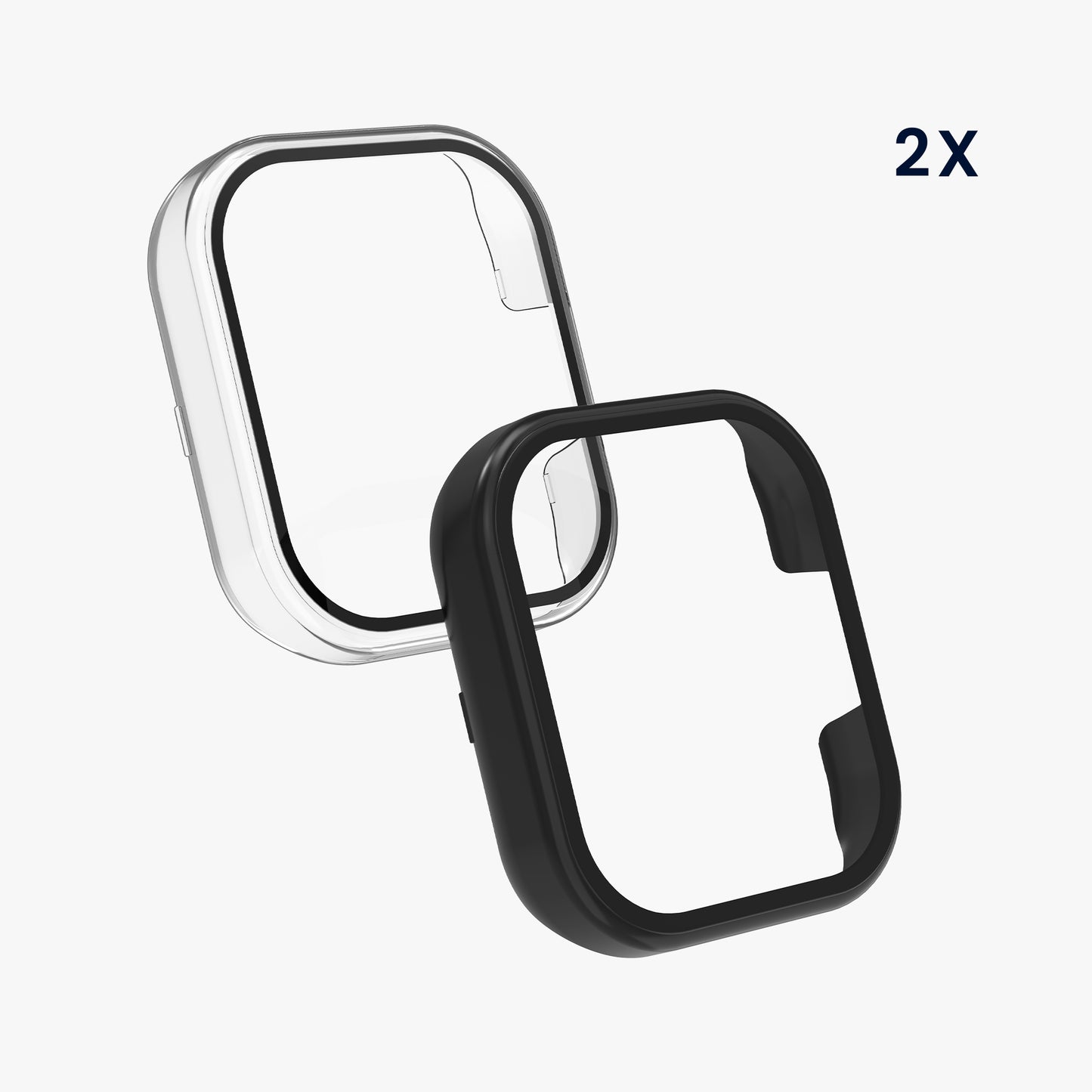 kwmobile Glass Case for Xiaomi Redmi Mi Watch Lite 3 / Redmi Watch 3 Protective Full Body Fitness Tracker Case Set