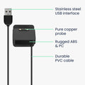 kwmobile USB Charger compatible with Haylou RT2 LS10 / Solar LS05 / RT LS05S USB Cable Charger Stand Smartwatch Charging Station Docking Station Charging Cable with Stand Function