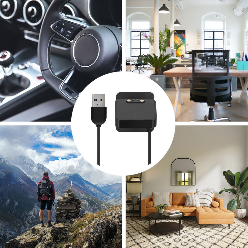 kwmobile USB Charger compatible with Haylou RT2 LS10 / Solar LS05 / RT LS05S USB Cable Charger Stand Smartwatch Charging Station Docking Station Charging Cable with Stand Function