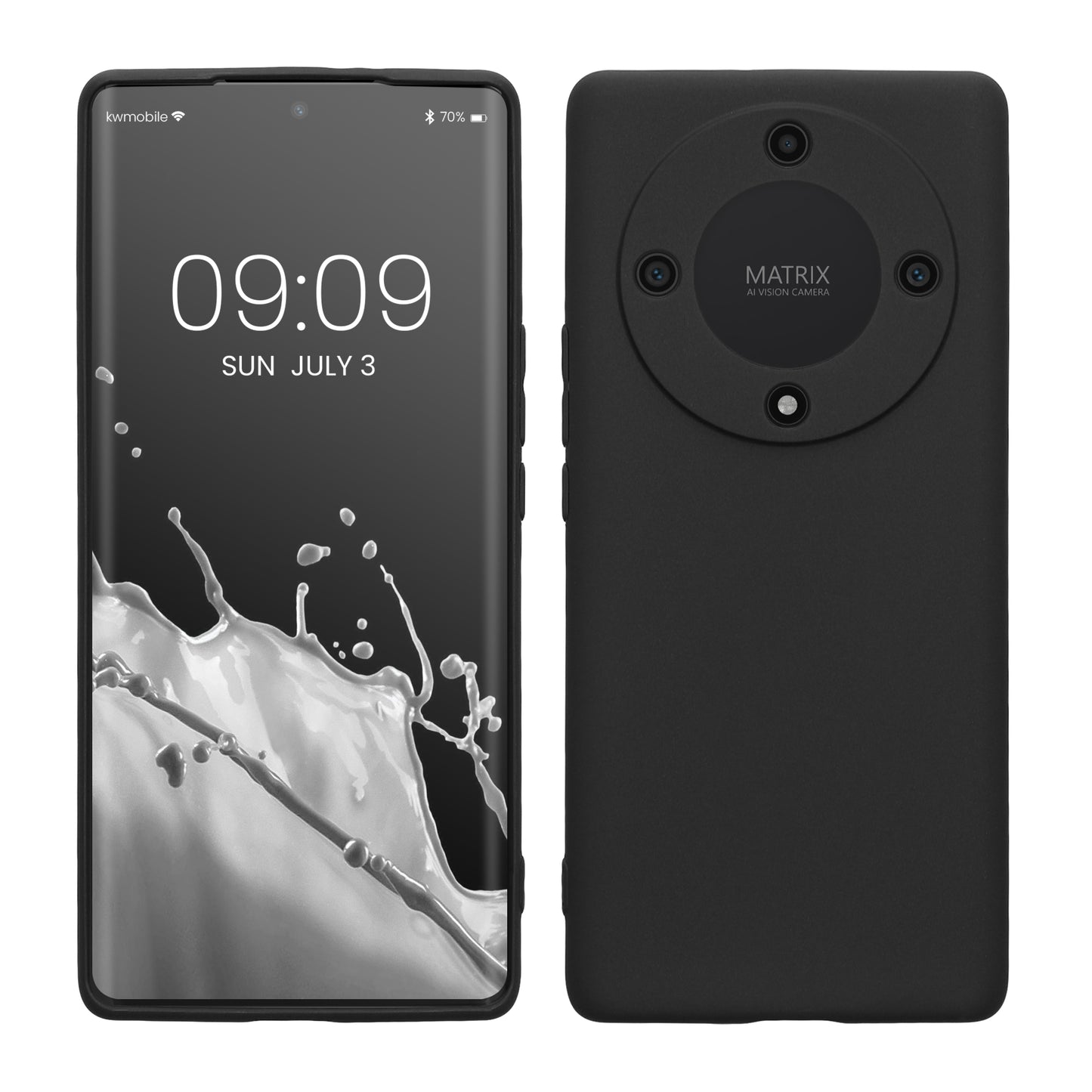kwmobile Handyhülle kompatibel mit HONOR Magic5 Lite 5G Hülle - Handy Case aus weichem Silikon in Schwarz matt Schwarz matt  