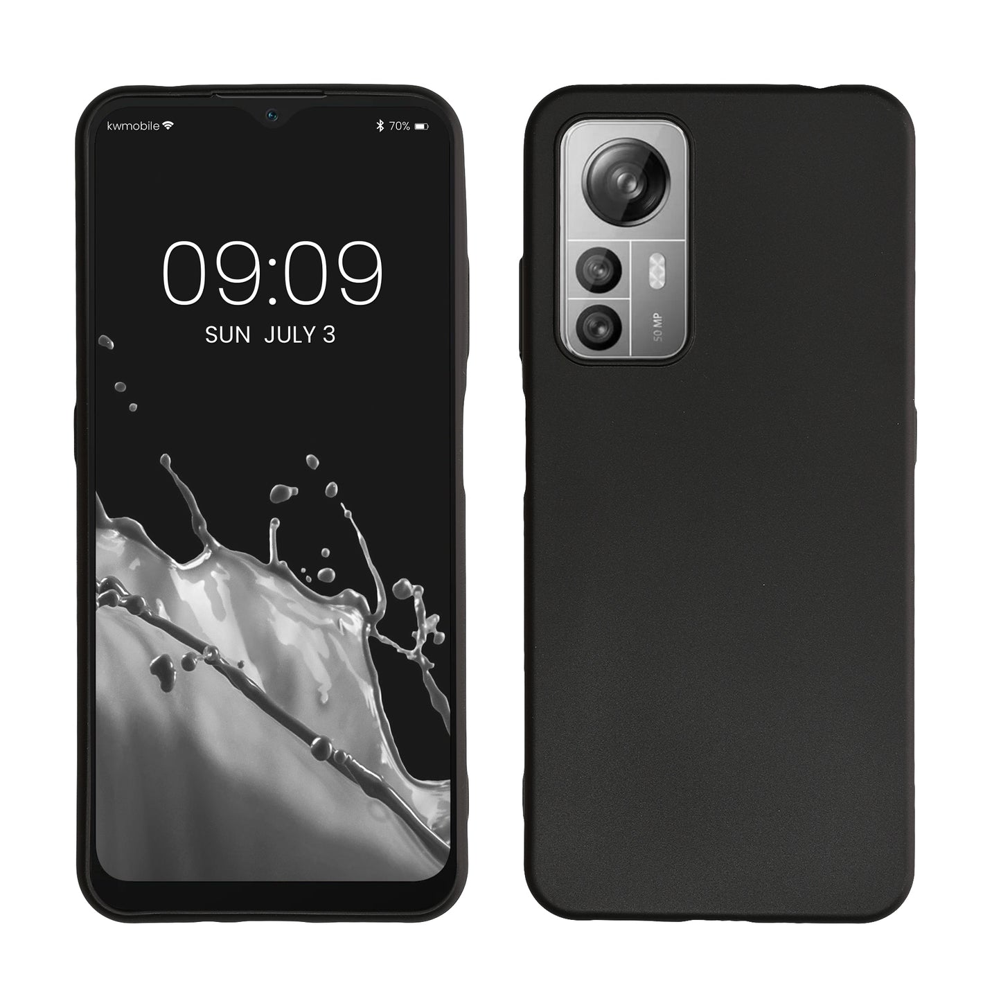 kwmobile Hülle kompatibel mit Blackview A85 Hülle - weiches TPU Silikon Case - Cover geeignet für kabelloses Laden - Schwarz matt Schwarz matt  