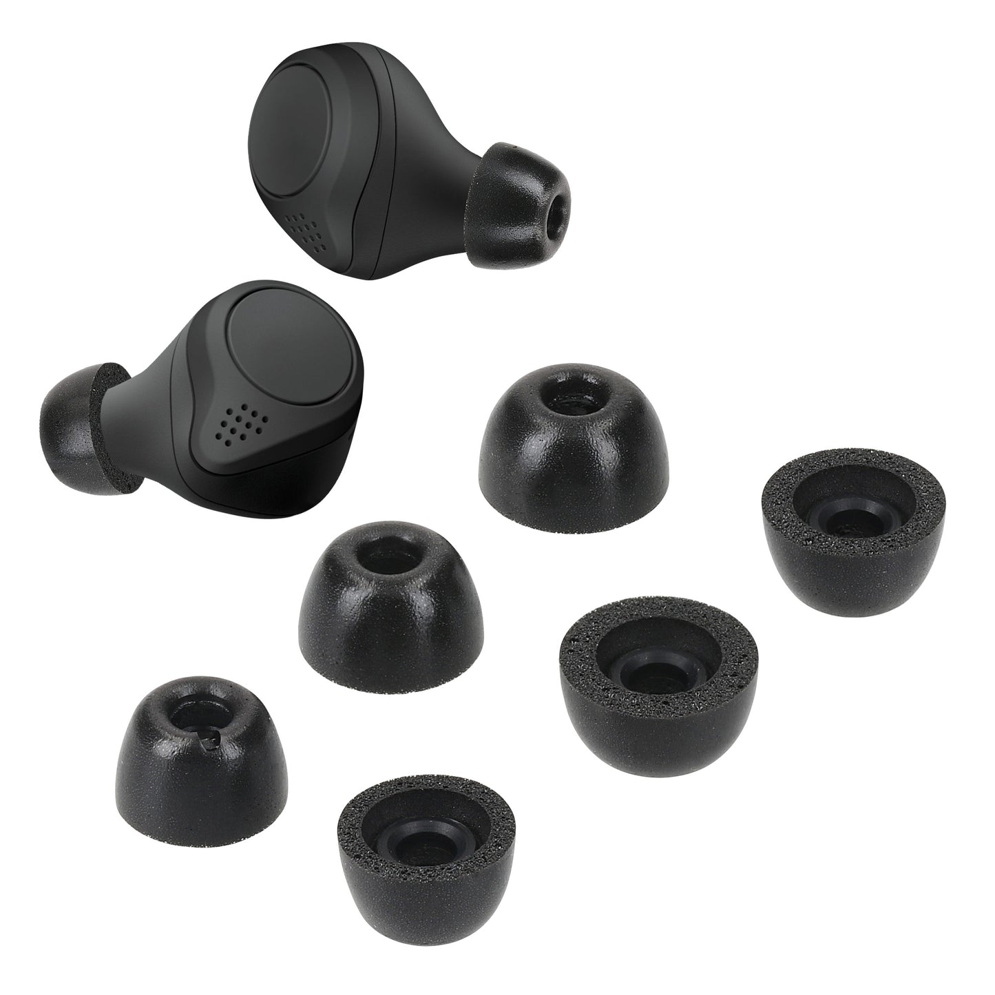 kwmobile 6x Replacement Ear Tips Compatible with Jabra Elite 75t / 65t / Active - 3 Sizes - Earpads Earplugs In-Ear Earbuds