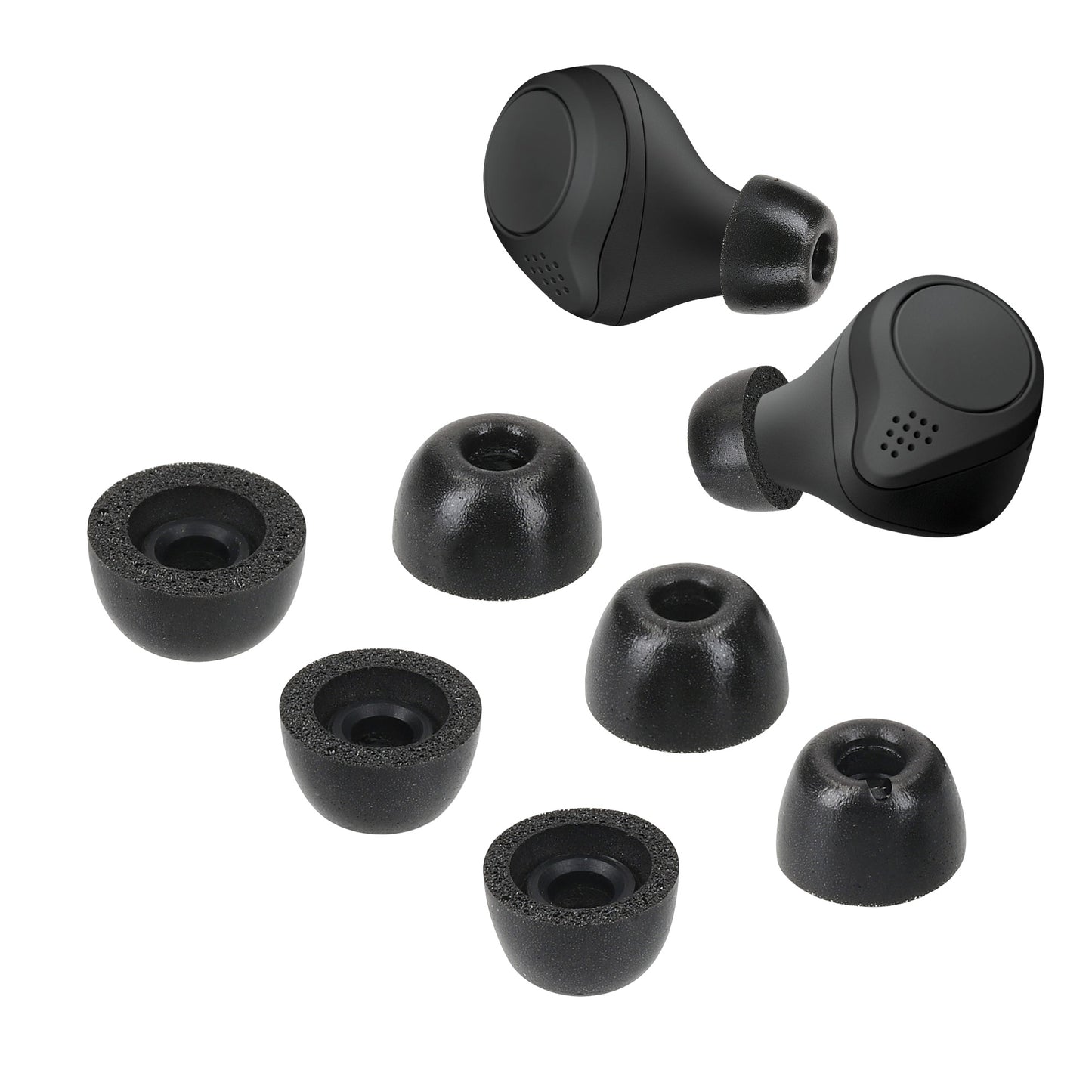 kwmobile 6x Replacement Ear Tips Compatible with Jabra Elite 75t / 65t / Active - 3 Sizes - Earpads Earplugs In-Ear Earbuds