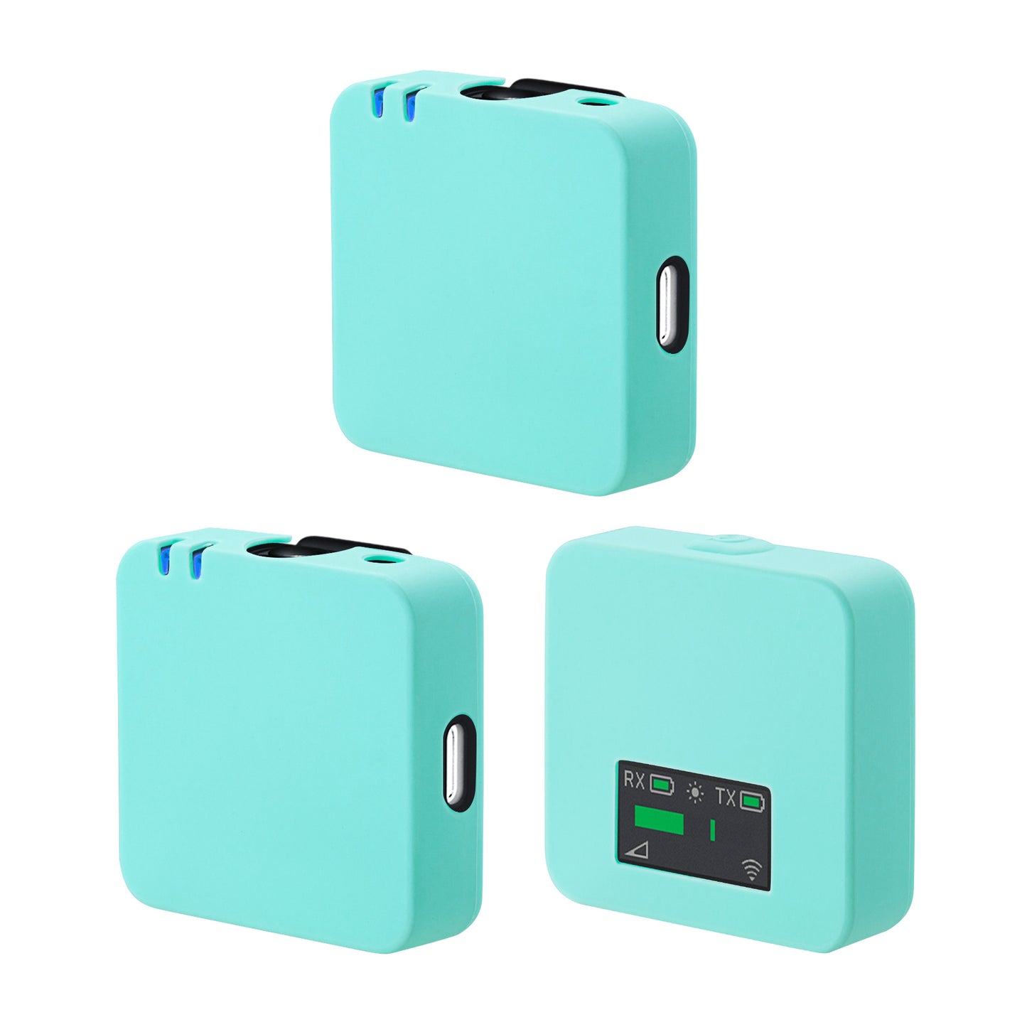 kwmobile Hülle kompatibel mit RODE Wireless Go Hülle - Weiches Silikon Cover für Mini Mikrofon - Case in Pfefferminzgrün Pfefferminzgrün  