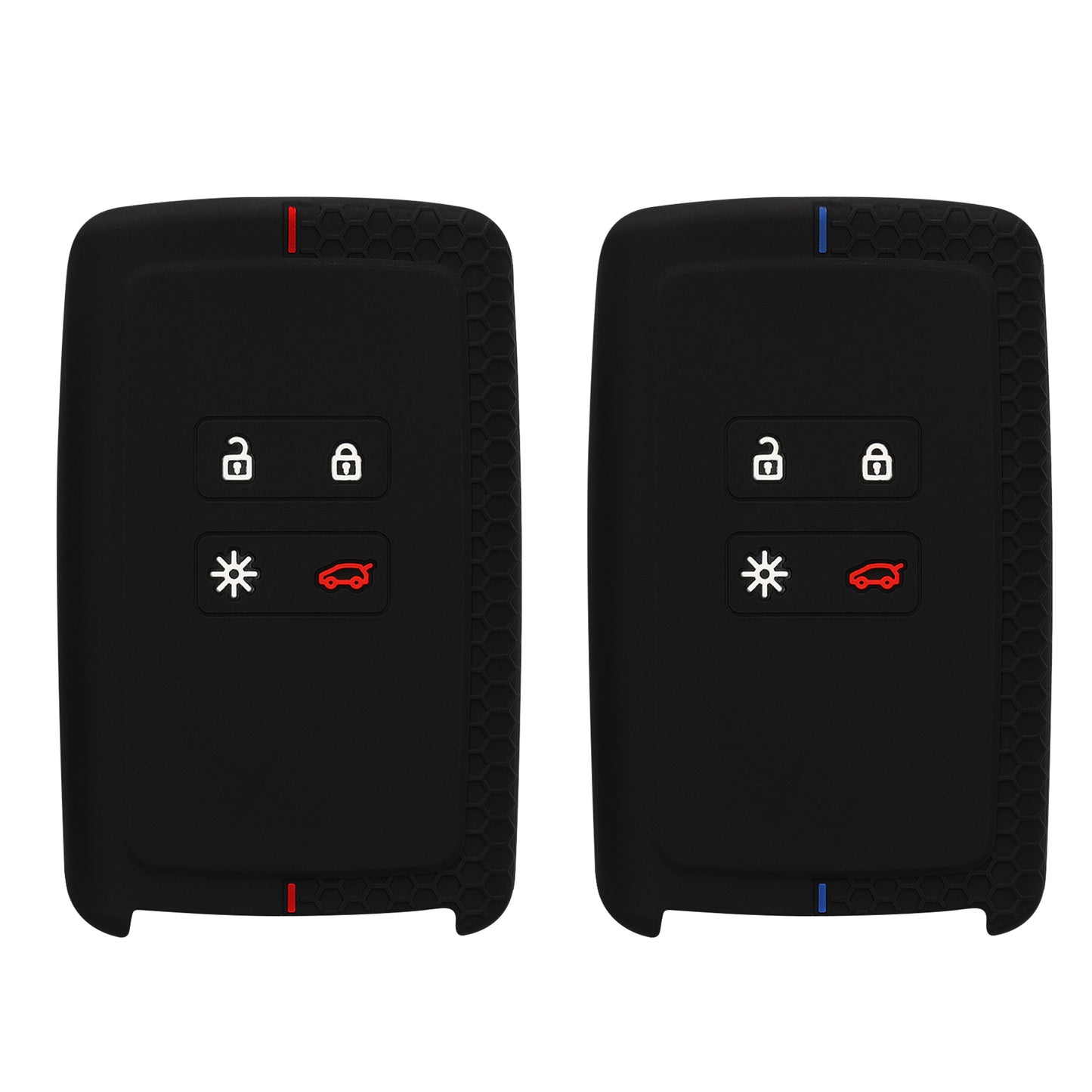 kwmobile Car Key Cover compatible with Renault 4-Button Smart Key Car Key Case - Key Fob Cover