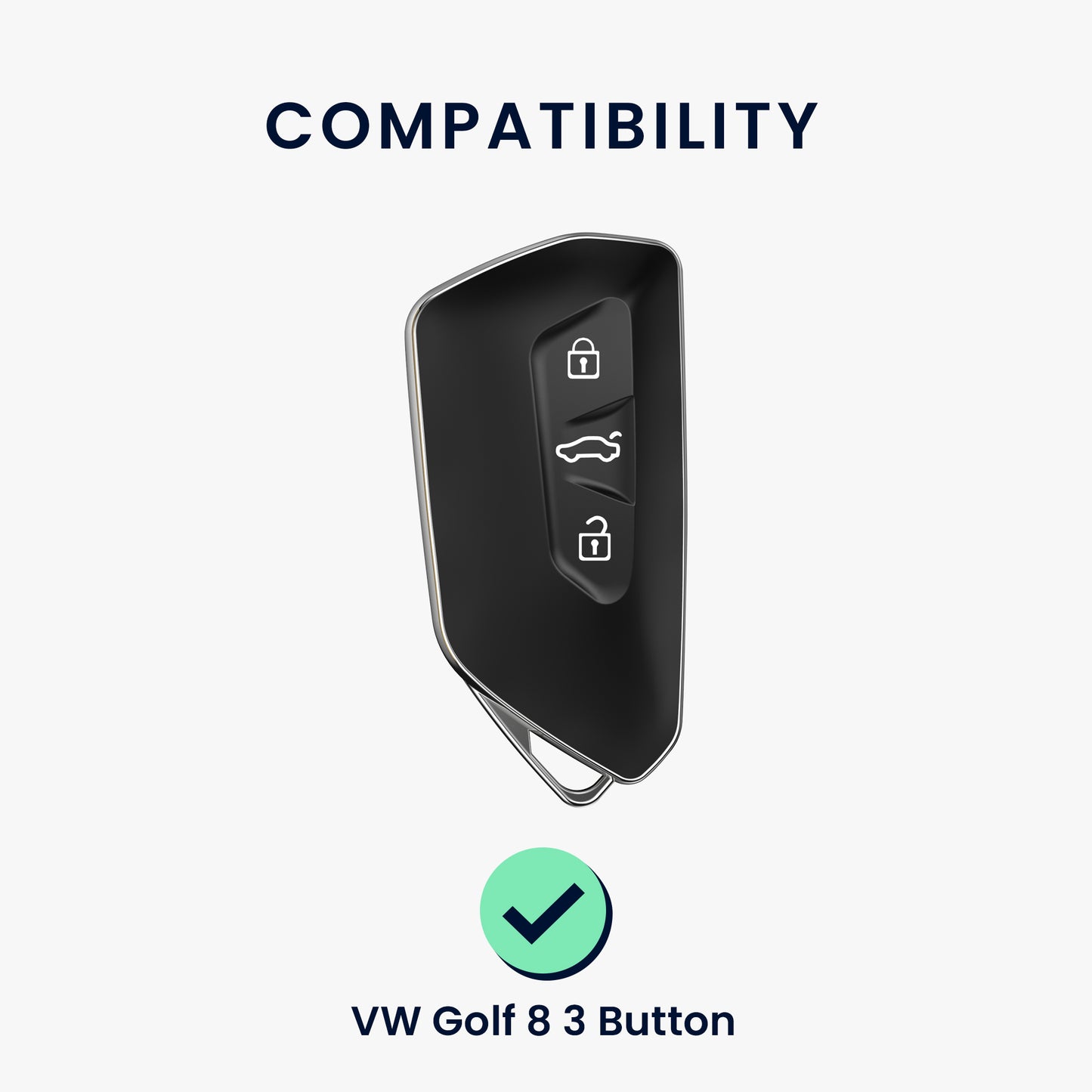 kwmobile Car Key Cover compatible with VW Golf 8 3-Button Car Key Fob