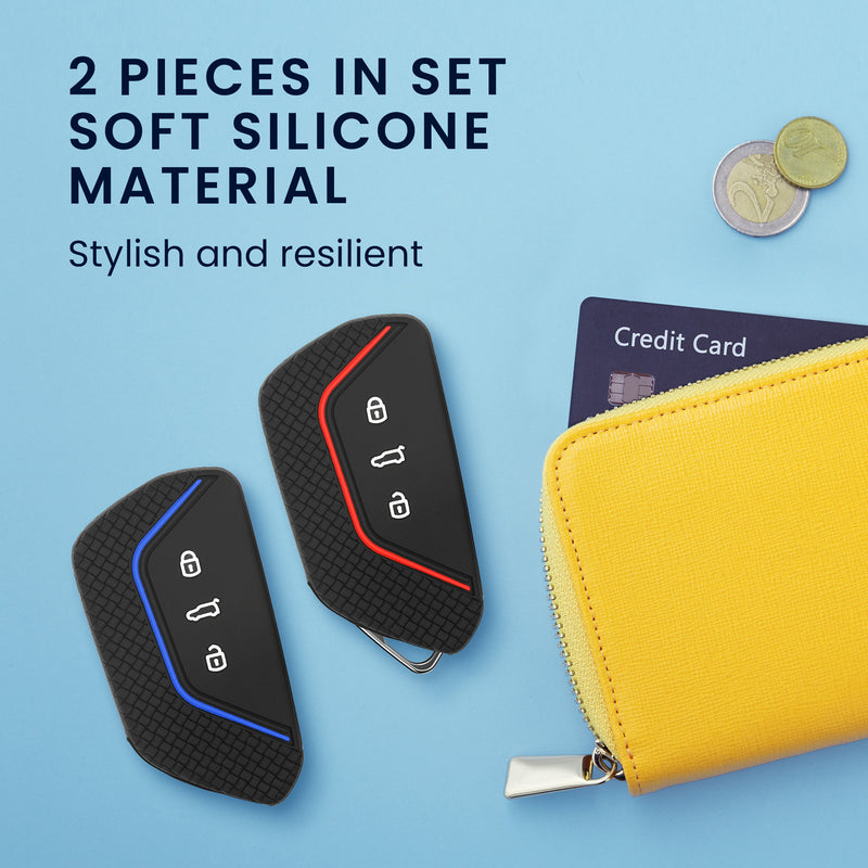kwmobile Car Key Cover compatible with VW Golf 8 3-Button Car Key Fob