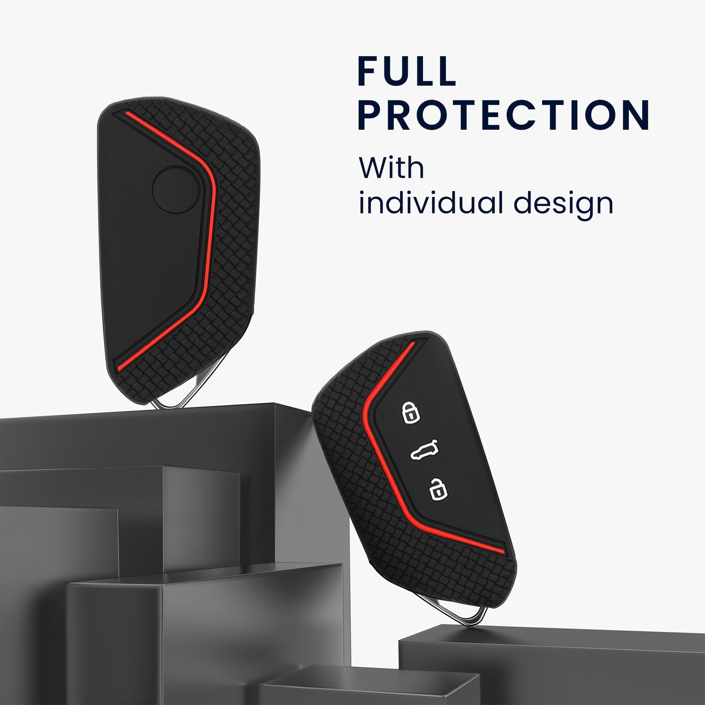 kwmobile Car Key Cover compatible with VW Golf 8 3-Button Car Key Fob