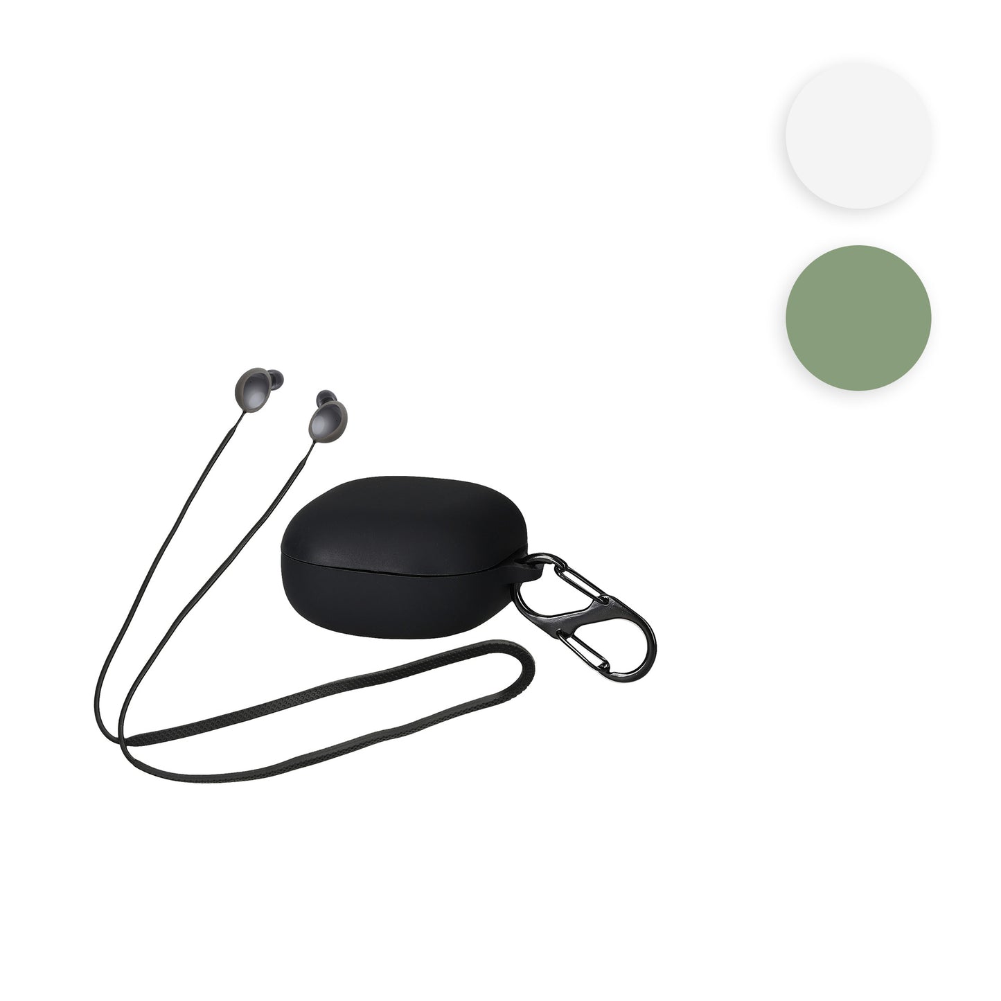 kwmobile 2in1 Set Hülle und Halteband kompatibel mit Samsung Galaxy Buds 2 Case - Kopfhörer Band Strap 80 cm - Grün Grün Grün  [dsg03]