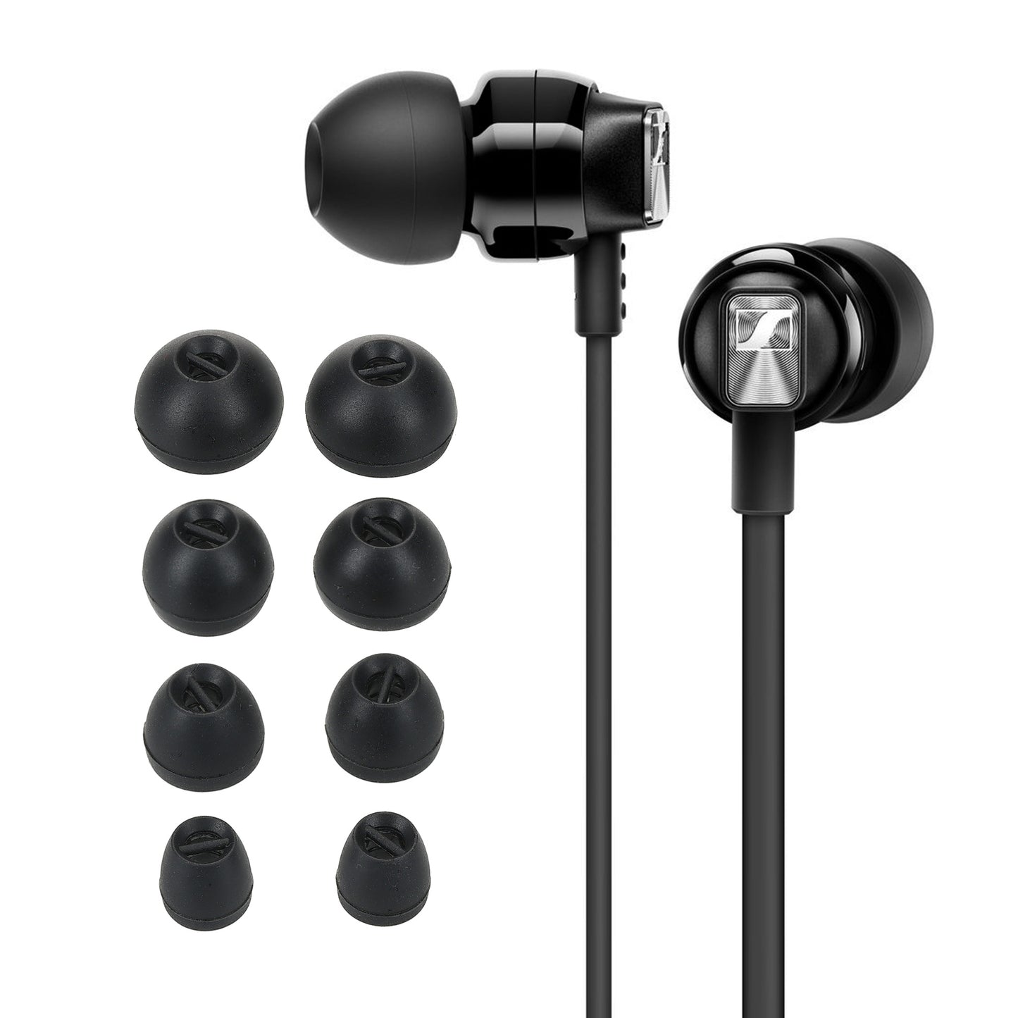 kwmobile Replacement Ear Pads compatible with Sennheiser CX 300S / CX 6.00BT / Momentum In-Ear - 4 Sizes - Replacement Earbuds In-Ear Headphones - Pads