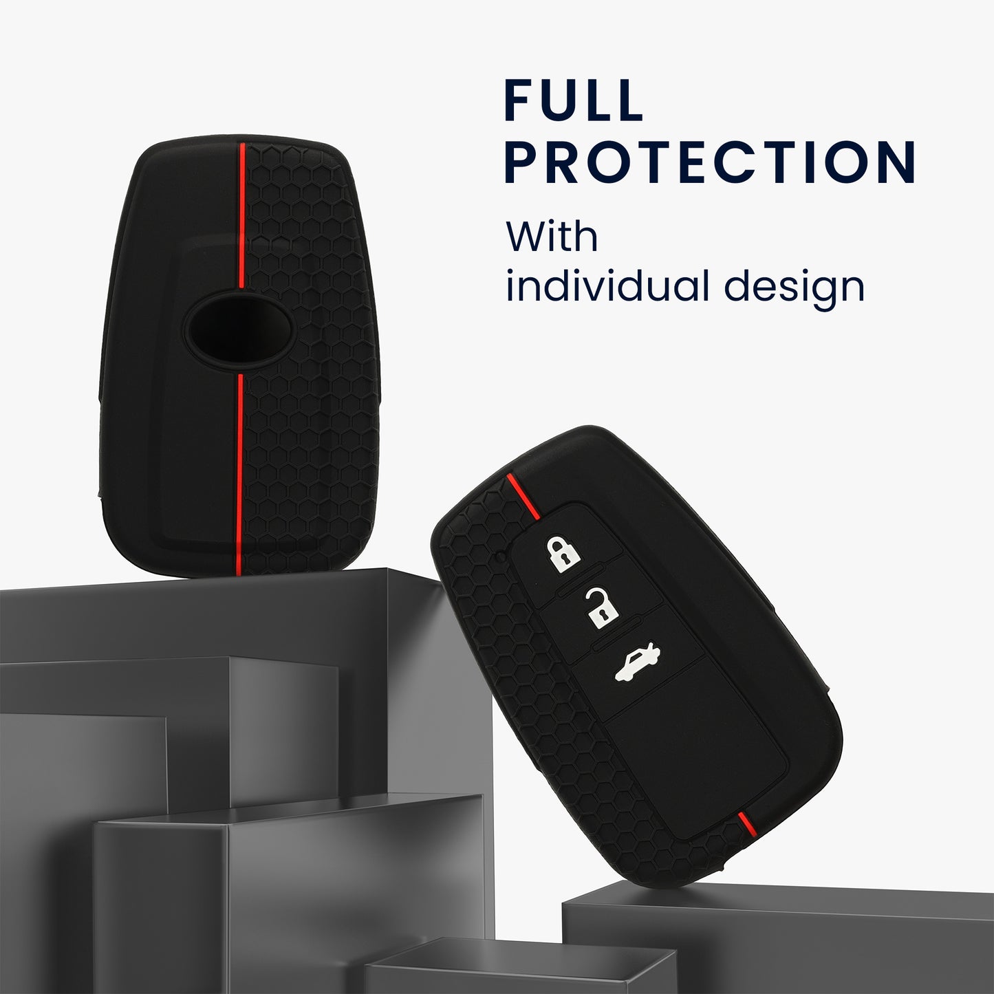kwmobile Car Key Protection Case compatible with Toyota 3 Buttons RAV4 CHR Corolla 2021 Yaris Hilux Case