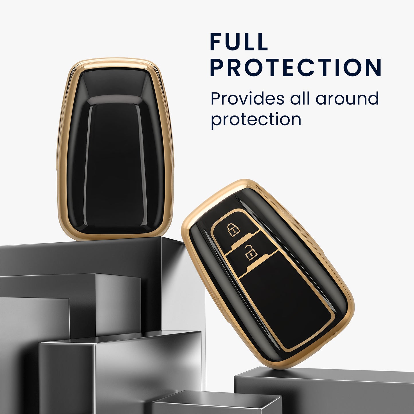 kwmobile Car Key Cover compatible with Toyota 2-Button Smart Key Car Key