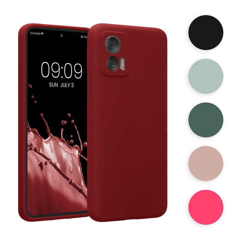 kwmobile Handyhülle kompatibel mit Motorola Edge 30 Neo Hülle - gummierte Handy Case aus Silikon in Neon Pink Neon Pink  